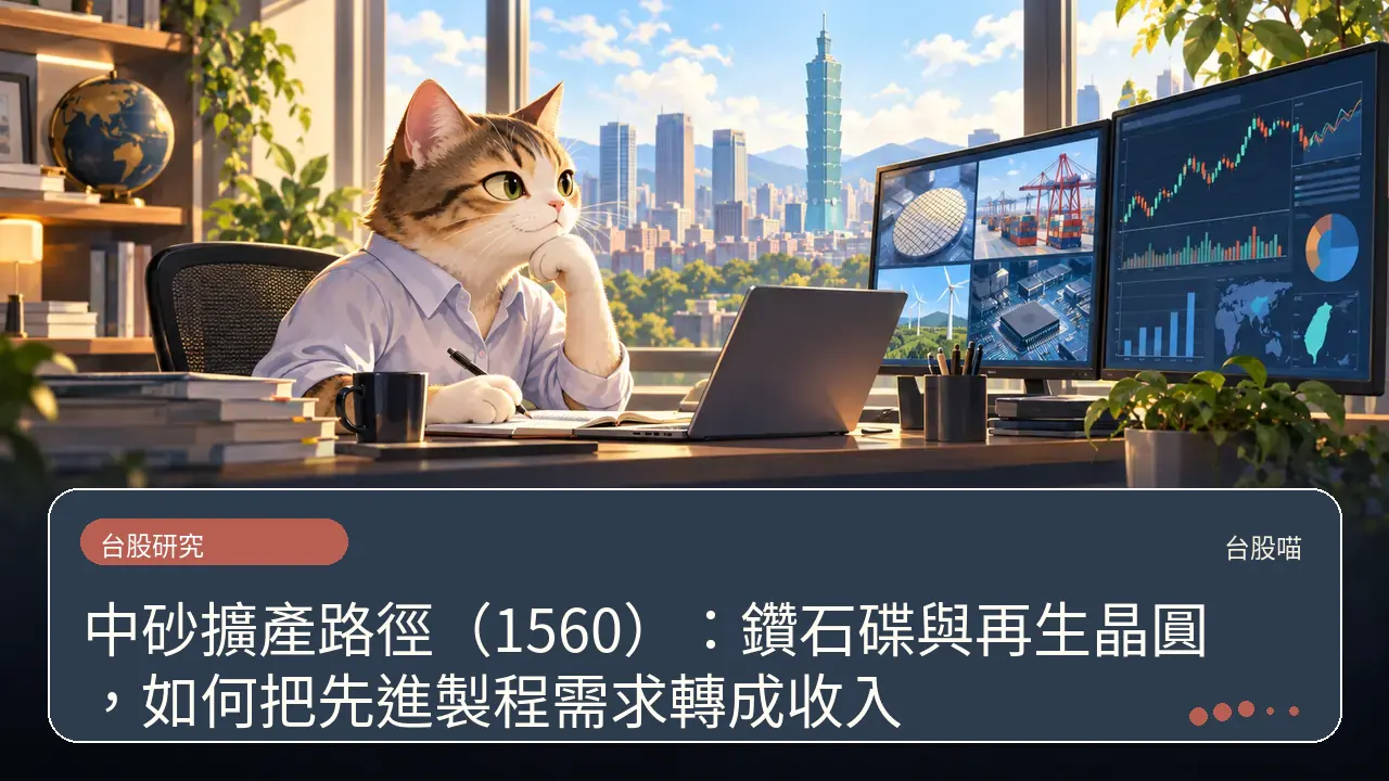 中砂擴產路徑（1560）：鑽石碟與再生晶圓，如何把先進製程需求轉成收入主題插畫