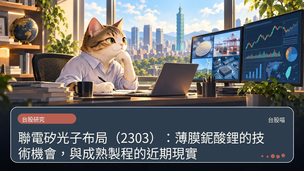 聯電矽光子布局(2303):薄膜鈮酸鋰的技術機會,與成熟製程的近期現實主題插畫