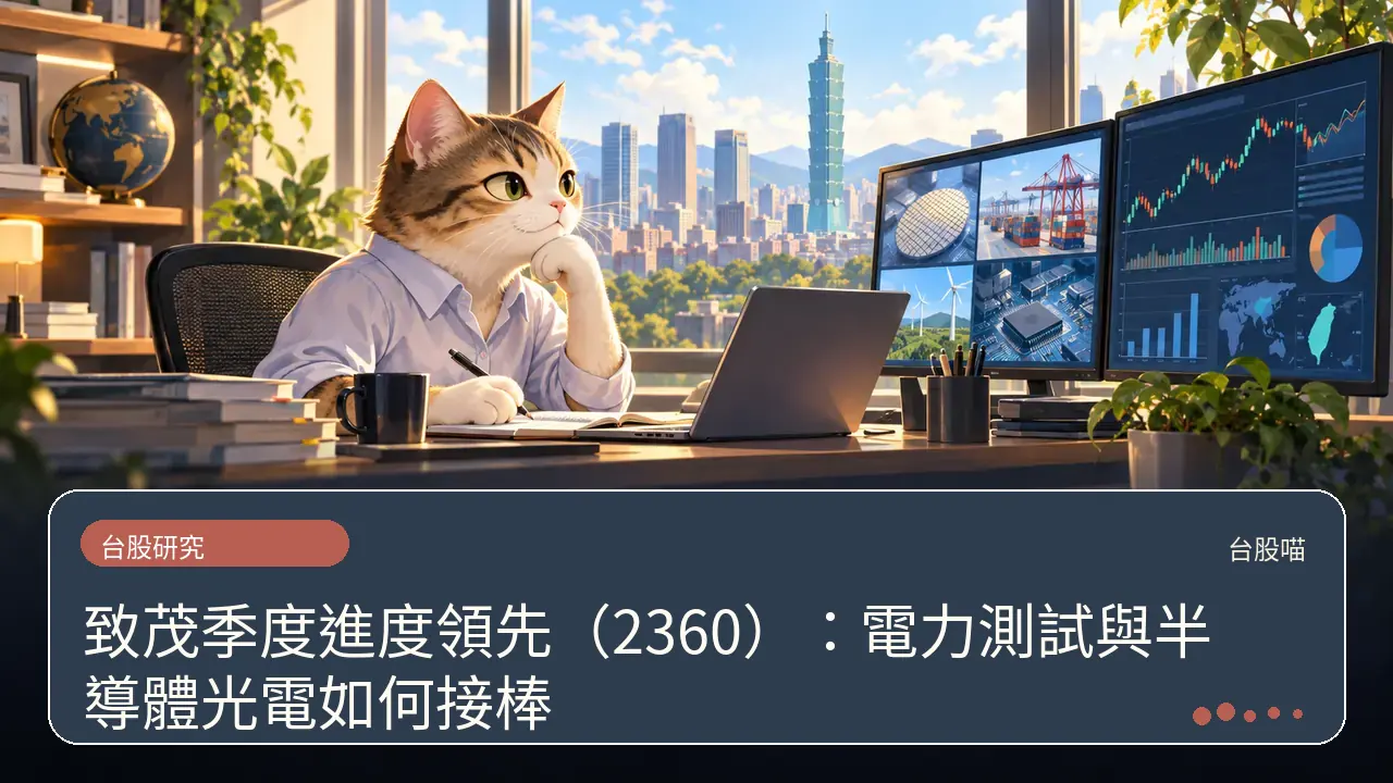 致茂季度進度領先(2360):電力測試與半導體光電如何接棒主題插畫