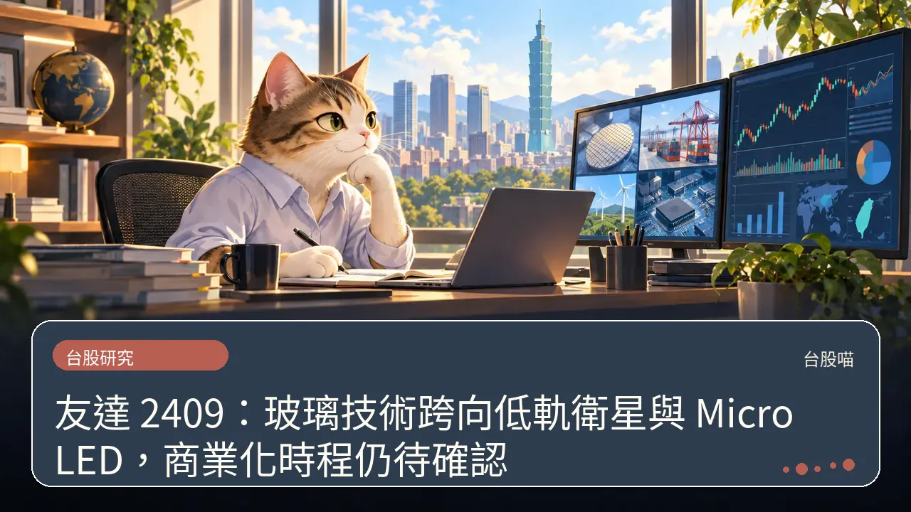 友達 2409:玻璃技術跨向低軌衛星與 Micro LED,商業化時程仍待確認主題插畫