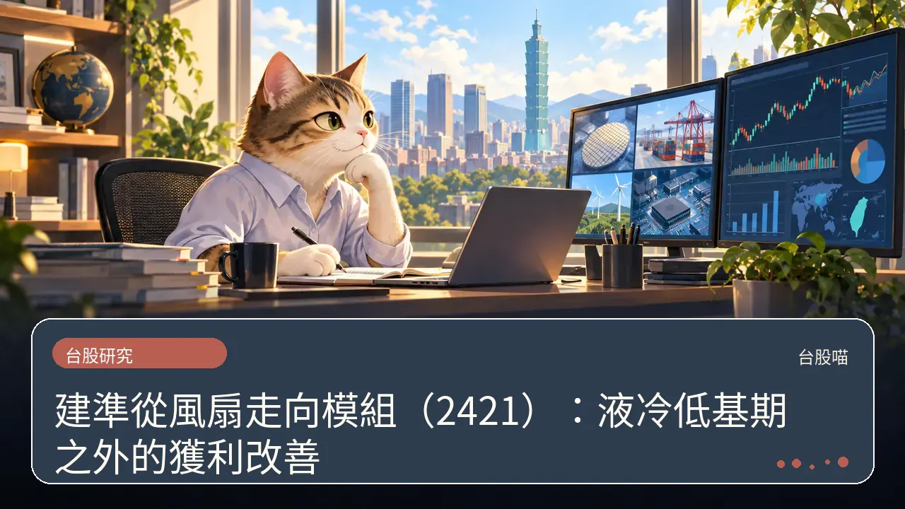 建準從風扇走向模組（2421）：液冷低基期之外的獲利改善主題插畫