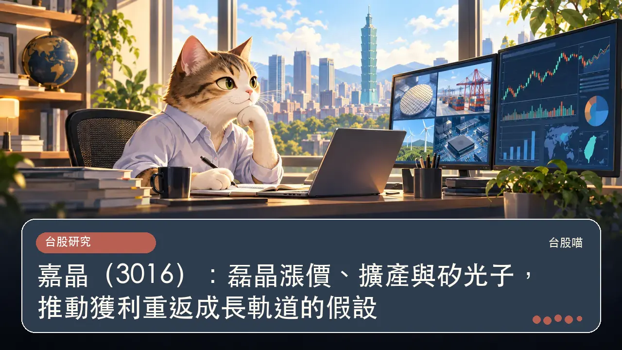 嘉晶（3016）：磊晶漲價、擴產與矽光子，推動獲利重返成長軌道的假設主題插畫