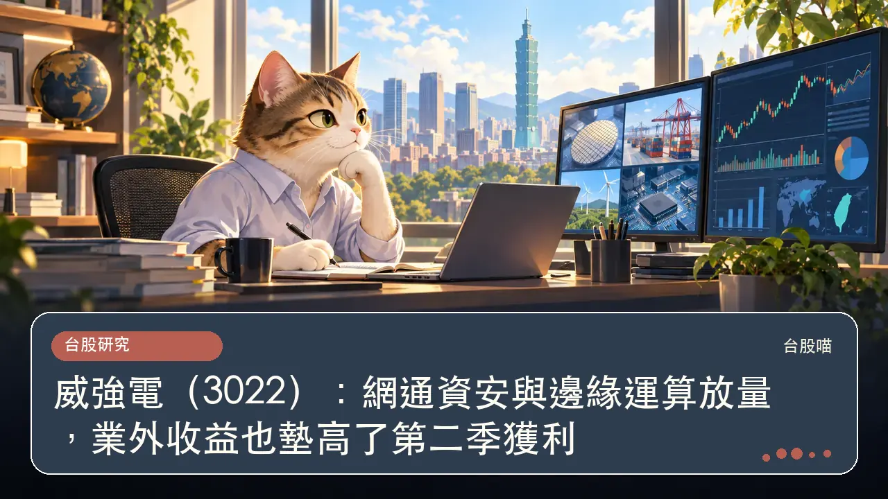 威強電（3022）：網通資安與邊緣運算放量，業外收益也墊高了第二季獲利主題插畫