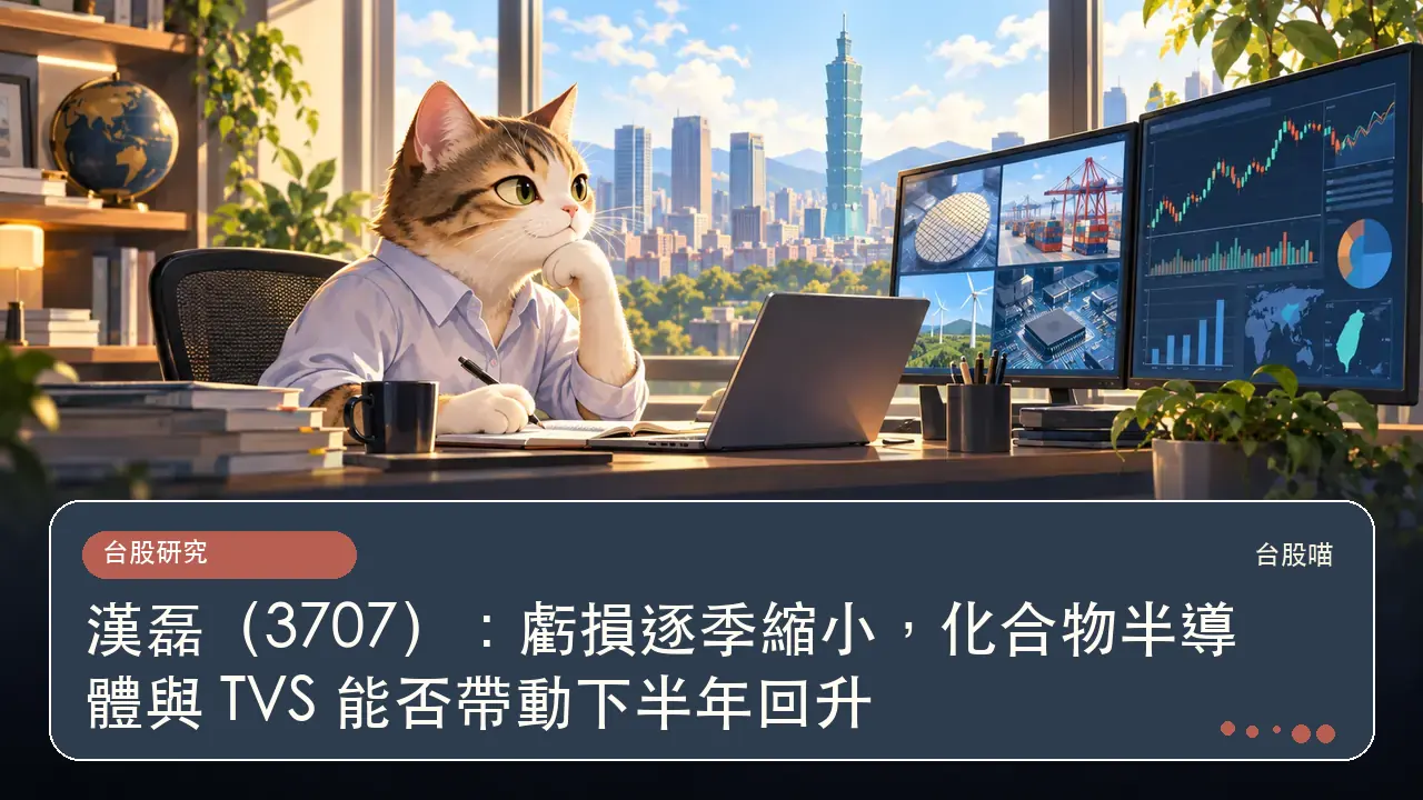 漢磊(3707):虧損逐季縮小,化合物半導體與 TVS 能否帶動下半年回升主題插畫