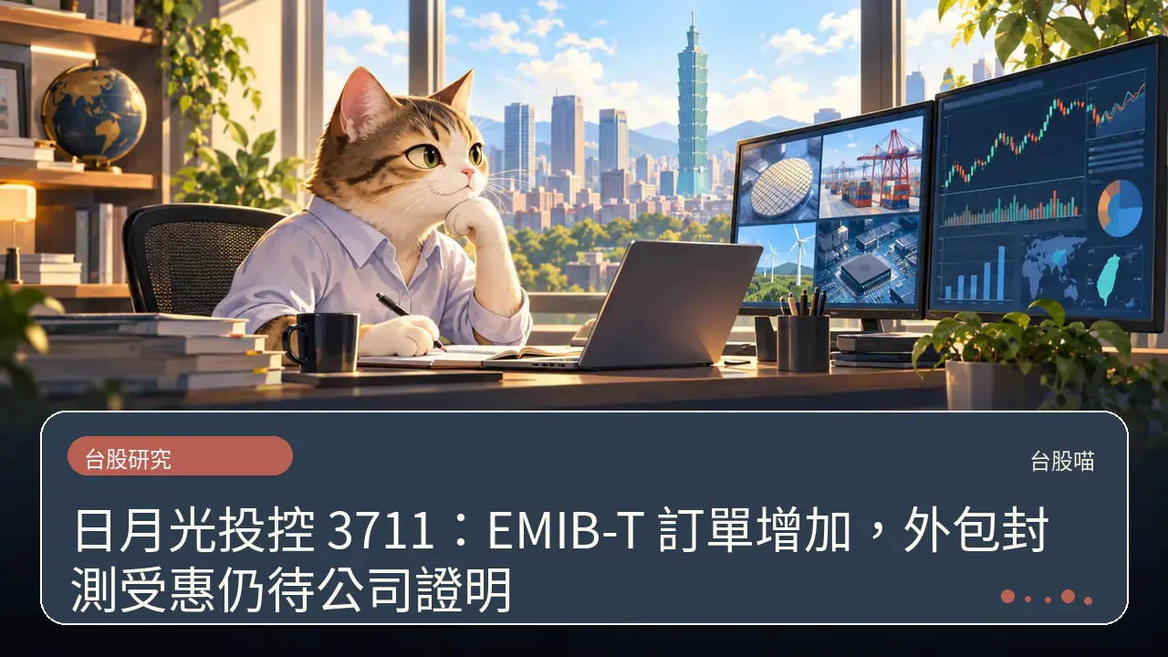 日月光投控 3711:EMIB-T 訂單增加,外包封測受惠仍待公司證明主題插畫