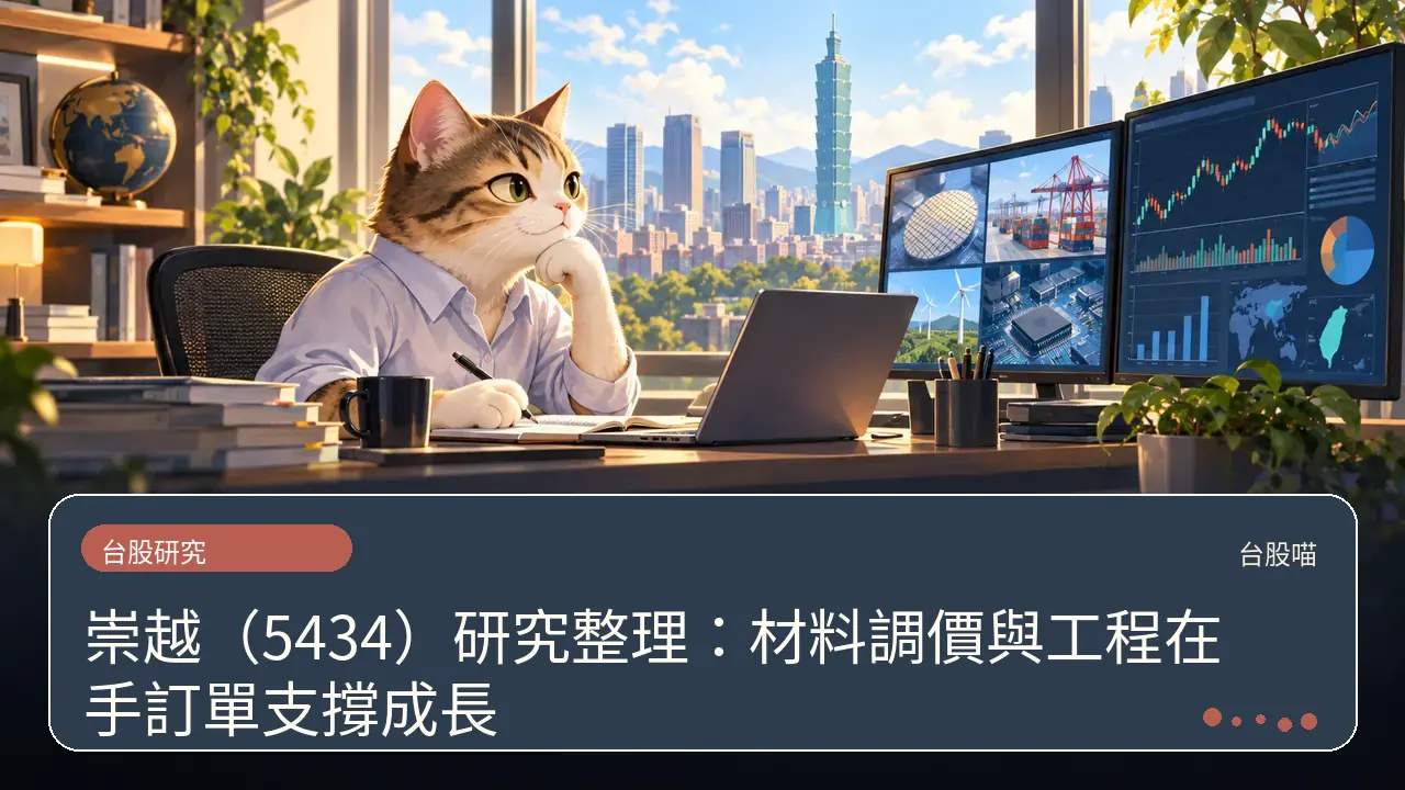 崇越(5434)研究整理:材料調價與工程在手訂單支撐成長主題插畫