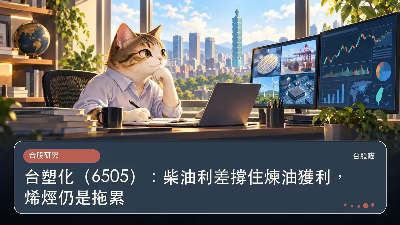 台塑化(6505):柴油利差撐住煉油獲利,烯烴仍是拖累主題插畫