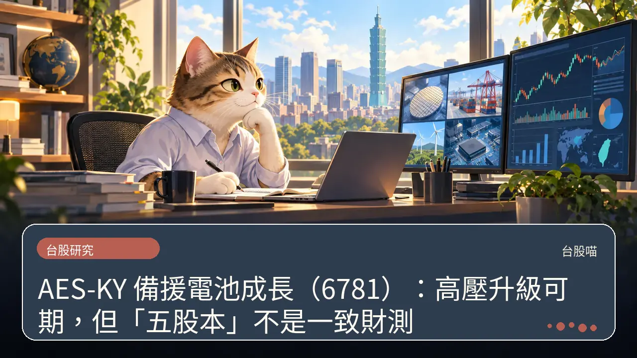 AES-KY 備援電池成長（6781）：高壓升級可期，但「五股本」不是一致財測主題插畫