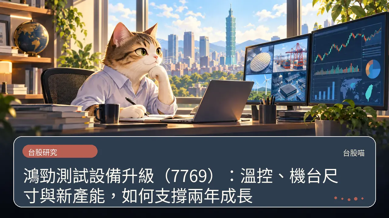 鴻勁測試設備升級(7769):溫控、機台尺寸與新產能,如何支撐兩年成長主題插畫