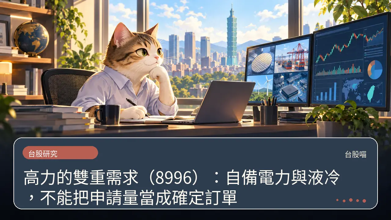 高力的雙重需求（8996）：自備電力與液冷，不能把申請量當成確定訂單主題插畫