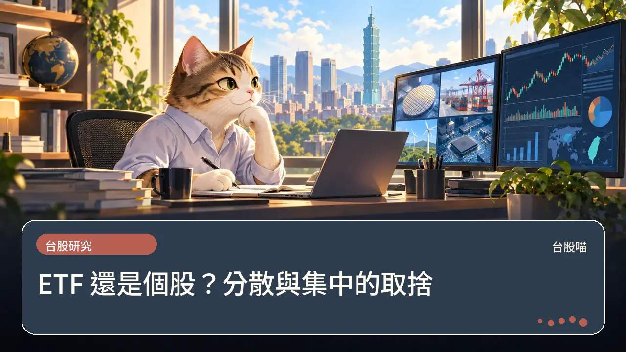 ETF 還是個股？分散與集中的取捨主題插畫