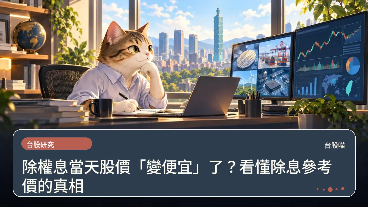 除權息當天股價「變便宜」了？看懂除息參考價的真相主題插畫