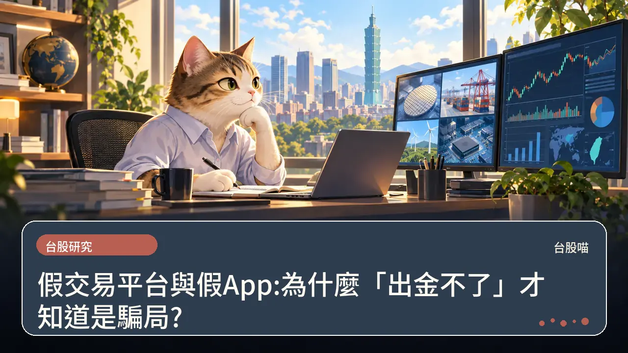 假交易平台與假App:為什麼「出金不了」才知道是騙局?主題插畫