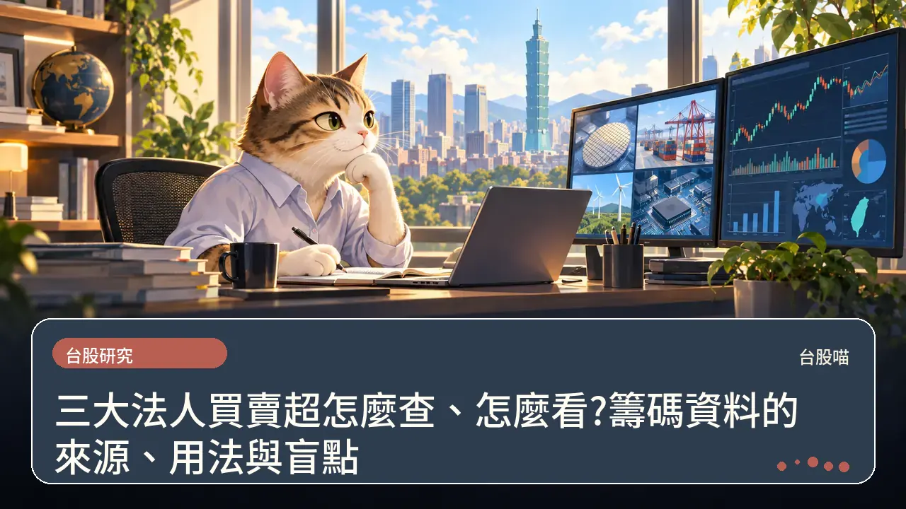 三大法人買賣超怎麼查、怎麼看?籌碼資料的來源、用法與盲點主題插畫