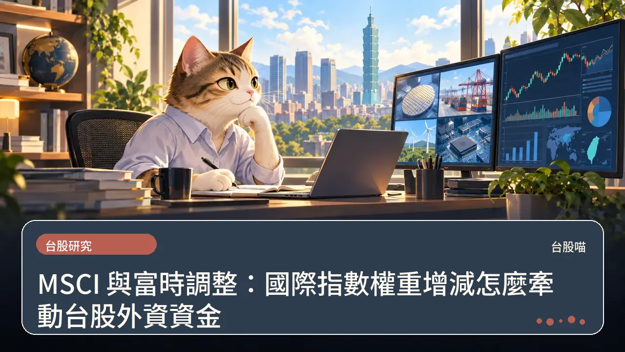 MSCI 與富時調整：國際指數權重增減怎麼牽動台股外資資金主題插畫
